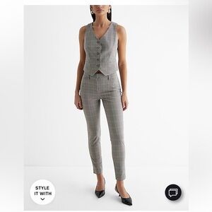 Editor Mid rise Plaid Bootcut Pant